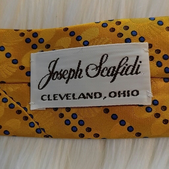 Joseph Scafidi Gold Italian Luxury Tie 59" - Picture 4 of 6
